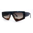 thumbnail image 3 of Lunettes de Soleil Asymétriques Plates Funky 80s Disco Bleu Marron Tortue Marron, 3 of 4