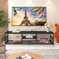 thumbnail image 2 of VECELO 63 Inch TV Stand for Living Room, TV Media Console Table for TVs up to 70 Inch, Entertainment Center with Power Outlets and Open Storage Shelves, Black, 2 of 8