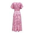 thumbnail image 5 of Letdown Summer Dresses for Women 2026 Floral Cottagecore Dress Puff Sleeve Maxi Ruffled Corset Dress Square Neck A Line Flowy Wedding Guest Tea Party Dresses, 5 of 7