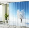 thumbnail image 5 of Ambesonne Winter Shower Curtain, Snow Covered Alone Tree, 69"Wx84"L, Blue White, 5 of 5