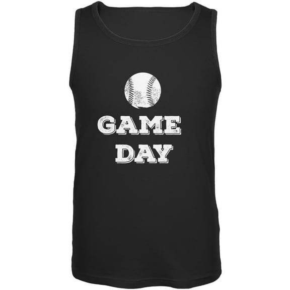 Game Day Baseball Black Adult Tank Top