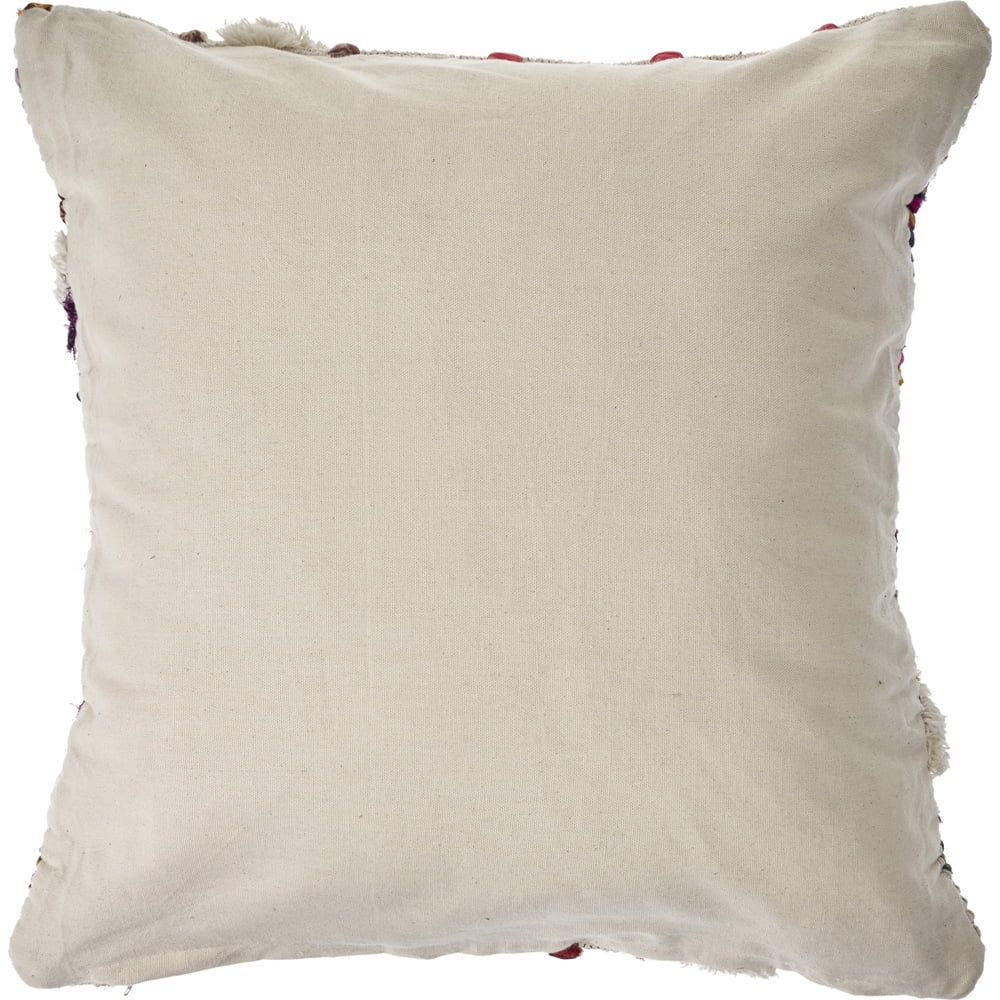 Woven Paths Eclectic Chindi Throw Pillow, 20" x 20", Multi-color