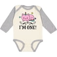 thumbnail image 3 of Inktastic First Birthday Unicorn Cat Girls Girls Long Sleeve Baby Bodysuit, 3 of 5