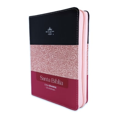 Biblia para Mujer con Cierre Compacta 11 puntos RV1960 imit tricolor negro/rosa/fucsia con indice