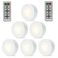 thumbnail image 1 of Wireless LED Puck Lights Closet Lights Battery Operated with Remote Control Kitchen Under Cabinet Lighting Wireless 4000K Natural White - 6 Pack, 1 of 8