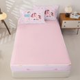 thumbnail image 4 of Homewish Pink Unicorn Animal Zipper Twin Comforter Sets with Fitted Sheet and 2 Pillowcases,Kawaii Ballet Girls Colorful Cute Loves Zipper Bedding Set For Kids,Pink Reversible,4-Piece, 4 of 7