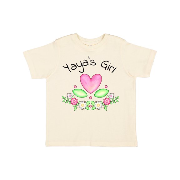 Inktastic Yaya's Girl Heart Flowers Girls Toddler T-Shirt