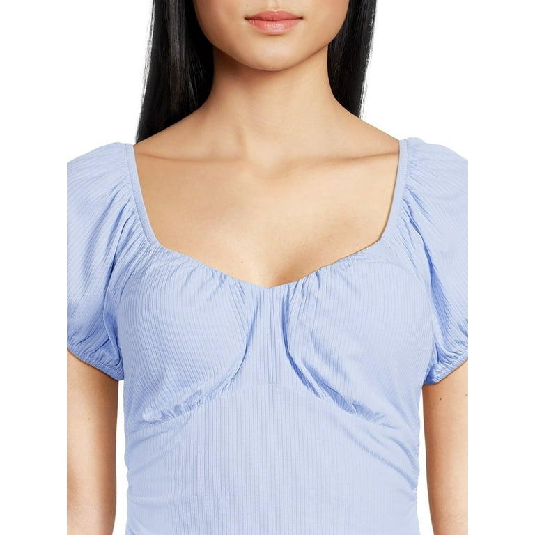 No Boundaries Juniors Peasant Top with Ruched Sides Sizes XS 3XL Walmart