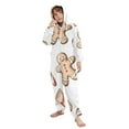 thumbnail image 5 of Gingerbread Man Christmas One Piece Pajamas Soft Jumpsuit Cozy Sleep and Play Romper Zipper and Pockets 13-14Y, 5 of 8