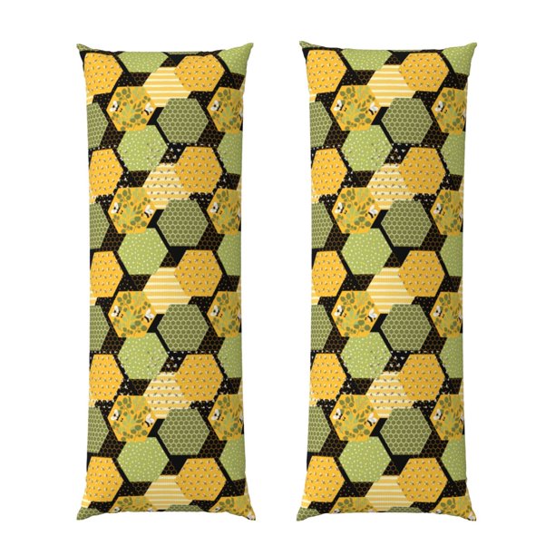 Balery Bee honey Funda Protectora para Almohada Corporal de Algodón Hipoalergénico con Cierre(55 x 21 pulgadas), Almohadas No Incluidas