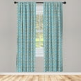thumbnail image 2 of Ambesonne Kitten 4-Panel Curtains, Japanese Maneki Neko Sign, 56"x84", Almond Green Sky Blue, 2 of 4
