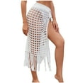 thumbnail image 2 of Women's Basic Versatile Skirt Women Solid Swimsuit Bohemian Hollow Weave Tassels Cover Up Bikini Swimwear Beach Cover-Ups Wrap Skirt, 2 of 7