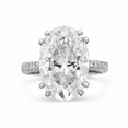 thumbnail image 4 of HeartsAndYou 5ct Oval Cut Moissanite Solitaire Engagement Ring for Women 18k White Gold over Silver Round Accents, 4 of 7