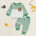 thumbnail image 2 of NOLDARES Toddler Baby Boy Fall Outfit Letter Print Long Sleeve Sweatshirts Elastic Waist Pants Cute Newborn Clothes Set Size:2-3 Y,Green, 2 of 5