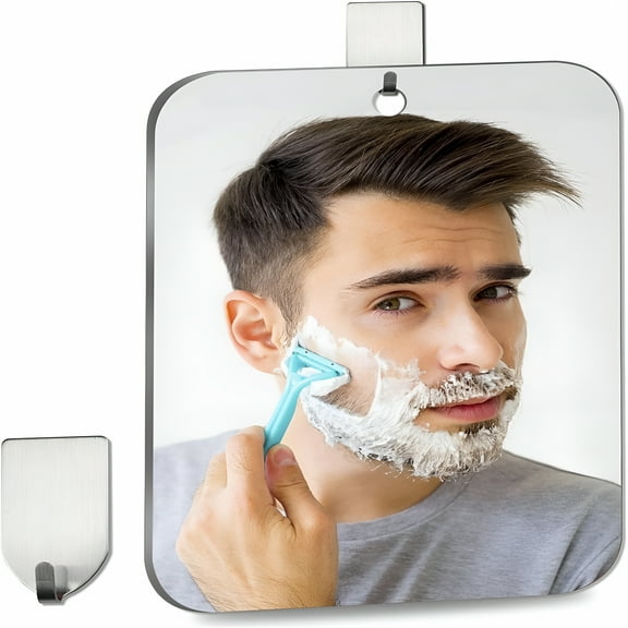 ACDANC Shower Mirror Fogless for Shaving,Medium 8 in x 9 in Mirror for Wall Hanging,Frameless Portable Travel Camping Mirror