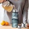 thumbnail image 4 of 20oz Stainless Steel Vacuum Insulated Coffee Mug with Tea Infuser and Cup Lid, Liquid & Marble Print, 4 of 6
