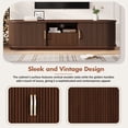 thumbnail image 5 of Vintage Rustic TV Stand for TVs up to 75" with Sliding Wood Slatted Doors | Farmhouse Fluted Media Console with Drawer & Cable Management for Living Room, Bedroom, 5 of 10