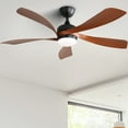 thumbnail image 5 of 52 Inch Indoor Ceiling Fan With 3 Color Dimmable 5 ABS Blades Remote Control Reversible DC Motor Black With Led Light, 5 of 10