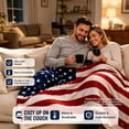 thumbnail image 5 of American Flag Blanket Throw – Patriotic USA Stars and Stripes Blanket, Soft Plush Fleece, Lightweight Cozy Couch Bed Throw, 4th of July Decorations, Independence Day Gift for Adults, 39.3x78.7 Inch, 5 of 9