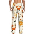 thumbnail image 3 of Picia Flower Fox Mens Soft Woven Cotton Elastic Waistband Sleep Pajama Pant Lounge Sleep Pant With Pockets And Drawstring-Small, 3 of 9