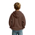 thumbnail image 4 of Hoodies for Boys Quarter Zip Waffle Knit Pullover Hooded Sweatshirt Tops Fall Winter Casual Sweatshirts Back to School Clothes 3-14 Years, 4 of 6