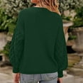 thumbnail image 3 of GUZOM Sweaters Womens Green Polyester Balloon Sleeve Sweater - Loose Fit Crew Neck, Warm Lightweight Easy Care, Ideal for Spring/Autumn/Winter, S-M-L-XL,Size L, 3 of 3