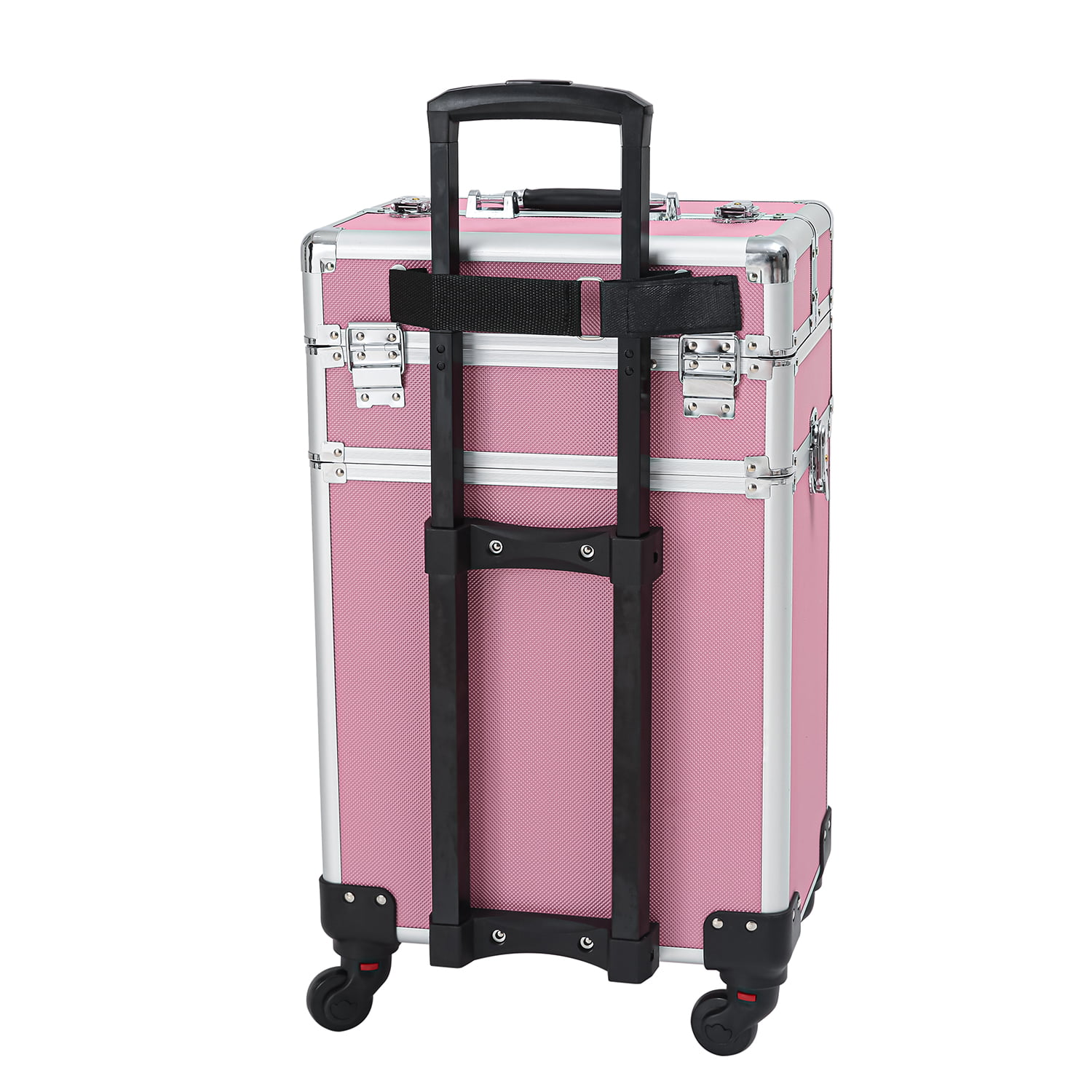 Professional Rolling Makeup Case Cosmetology Case on Wheels 2 Large Drawer Nail  Case Trolley Traveling Cosmetic Train Case with Makeup Pouch for Artists Nail  Technician Salon Cart Trunk Pink | SHEIN Malaysia