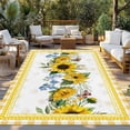 thumbnail image 2 of Sunflower Outdoor Rug 3x5 Ft - Reversible Patio Rug Outdoor Camping Rugs, Yellow Flowers Yellow Plaid Farmhouse Washable Indoor Outdoor Area Rugs, Non-Slip Outdoor Carpet Runner for Deck/Porch, 2 of 8