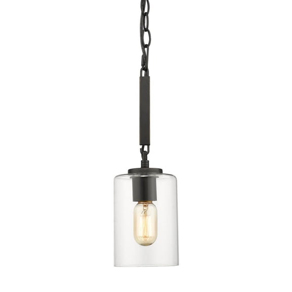 Monroe Mini Pendant in Black with Clear Glass