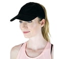 thumbnail image 2 of ChicPlay Active - Ponytail Messy Bun Baseball Cap, Microfiber, The Ultimate Runner Hat (Black), 2 of 3