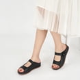 thumbnail image 6 of Ecetana Womens Slide Sandals Leather Wedge Sandals Comfortable Summer Beach Sandals Orthopedic, 6 of 6