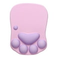 thumbnail image 1 of Alfombrilla de ratón con forma de pata de gato, antideslizante, suave, creativa, práctica y bonita. Rosa púrpura, 1 of 9