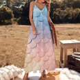 thumbnail image 2 of Mermaid Fish Scales Design Sleeveless Dress Woman Fashion Long Dresses Women's Summer Suit Dress 2025, 2 of 7