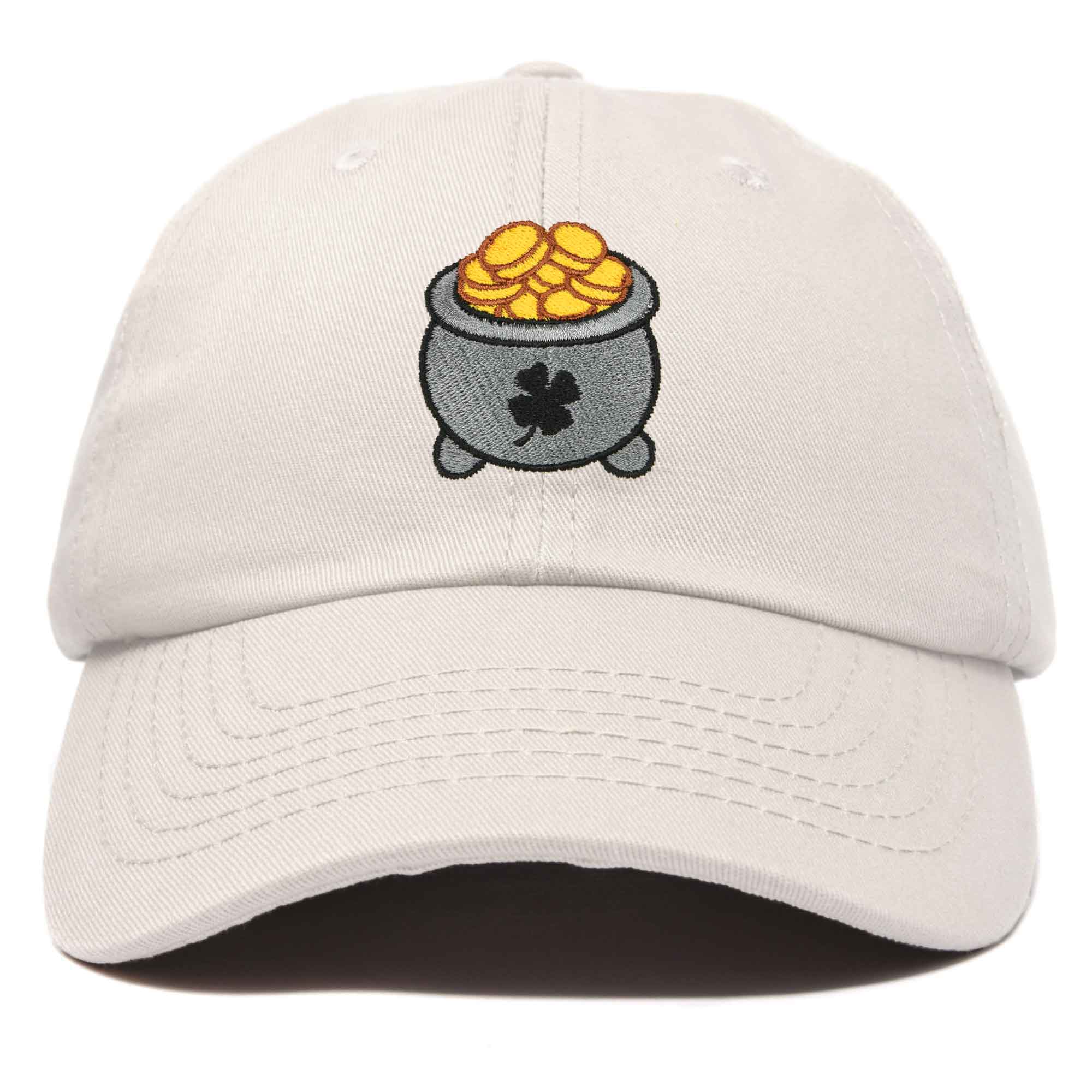 DALIX Lucky Pot Of Gold Hat Womens Embroidered Baseball Cap in Beige