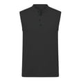 thumbnail image 3 of cocolona Mens Summer Tank Tops Sleeveless V Neck Button T-Shirts Fashion Casual Solid Color Blouses, 3 of 6
