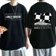 thumbnail image 4 of T-Shirt Double Face Anime Drift AE86 Initiale Col Rond Manches Courtes Été Décontracté Unisexe R34 Skyline GTR JDM Manga T-Shirts, 4 of 5
