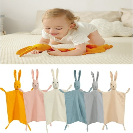 

QingY-1PC Baby Security Blanket Newborn Cotton Muslin Quilt Soft Sleeping Dolls Sleeping Toy Newborn Soothing Towel Bib