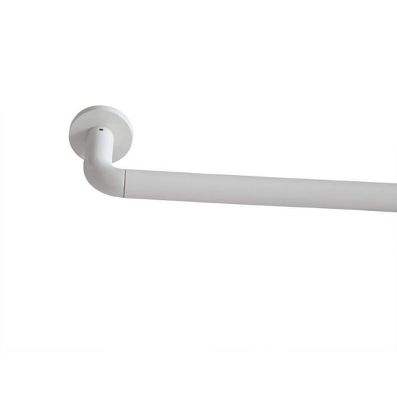 THD Wrap Around Room Darkening Grommet Curtain Rod & Bracket Set - Adjustable Telescoping Curtain Rod - Sturdy Pipe 1" Diameter for Heavier Blackout Drapes - 48" to 86" Inch - Ivory