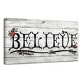 thumbnail image 4 of White and Black 'BELIEVE' III Christmas Canvas Wall Art Decor 12" x 24", 4 of 4