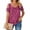 Hot Pink, variant on Juslio Plus Size Blouses for Women Short Sleeve Casual Solid Color V-Neck Shirts Tops L