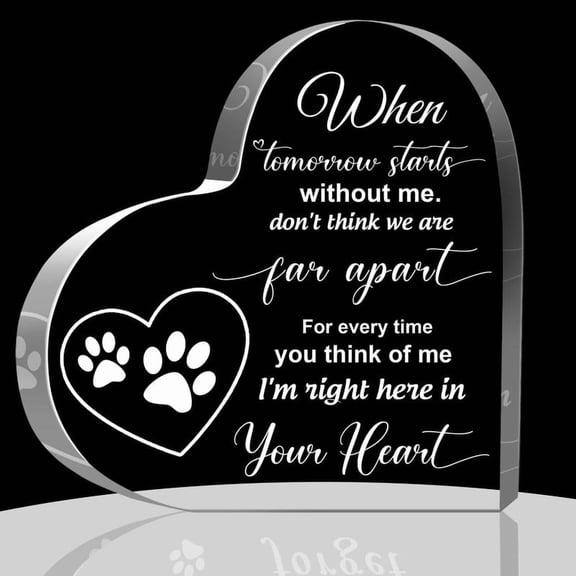 Pet Remembrance Gifts Dog Sympathy Gifts Pet Memorial Gifts Dog Memorial Plaques Bereavement Gifts Acrylic Heart Condolence Gifts For Loss Of Dog 4X4 In Birthday Gifts For Women Men Office Home