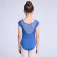 thumbnail image 3 of Girls' Solid Color Short Sleeved Round Neck Dance Practice Uniform Children's Jumpsuit in Medium and Large, 3 of 6
