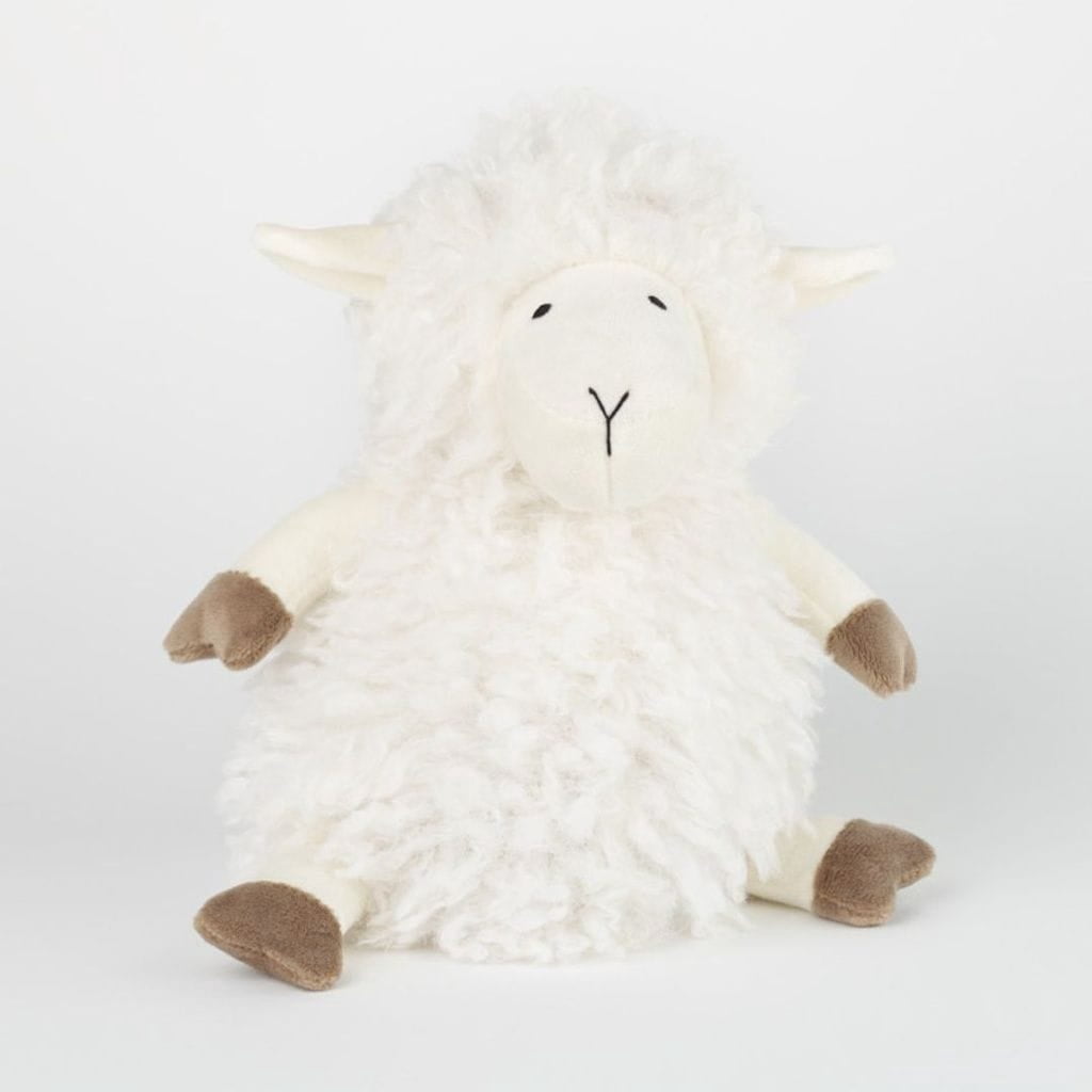 Decorative Sheep Door Stopper, 2.3 lb Weighted, Ecru