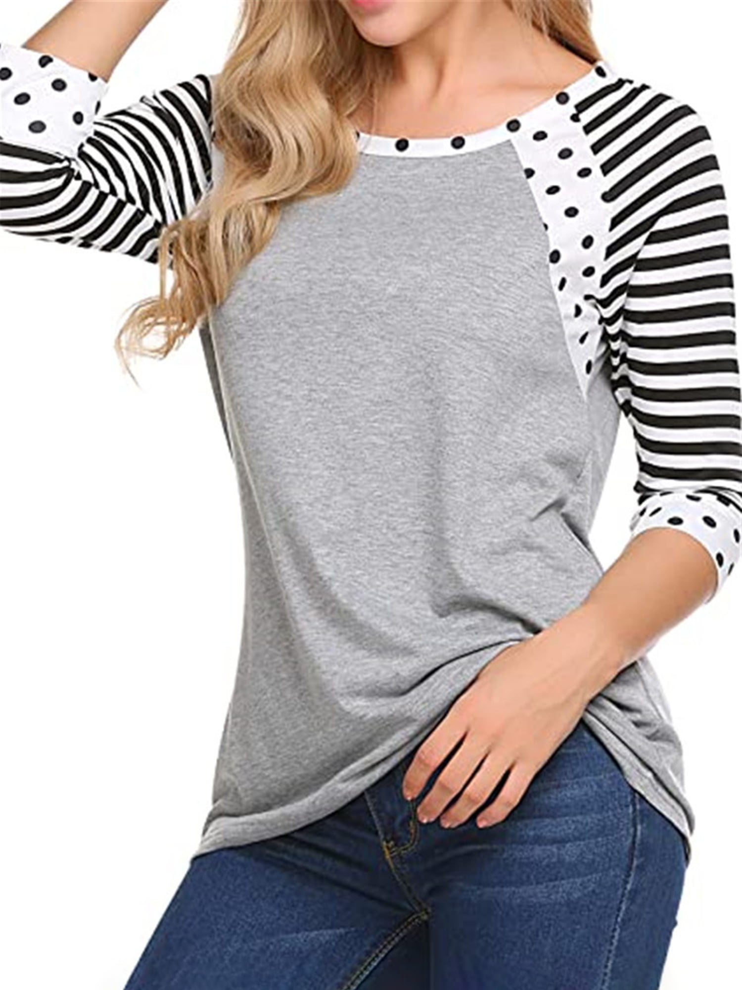 ZBYY Womens 3//4 Bell Sleeve Sweatshirt Fashion Crewneck Casual Loose Tie-Dye Printed Blouses Tops Shirt Pullover