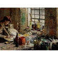 thumbnail image 3 of Fredrik Kolstø 14x11 Black Modern Framed Museum Art Print Titled - The Painter's Workshop (1885), 3 of 5