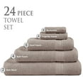 24PC Bath Towel Set (2 Sheets, 4 Bath, 6 Hand, 4 Fingertip & 8 Wash