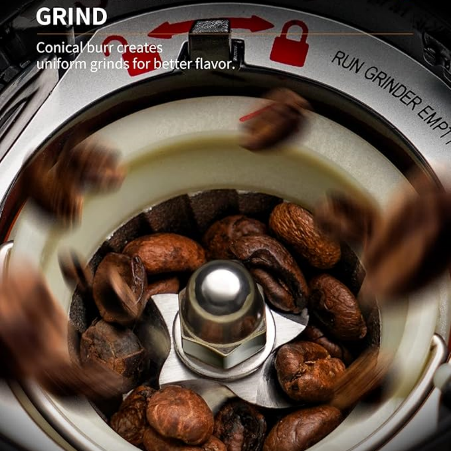 Professional Conical Burr Coffee Grinder, Coffee Bean Grinder with 48 Grind Settings for Espresso, Drip & French Press, Upgraded Anti-Static Technology, Precision Timer, Stainless Steel