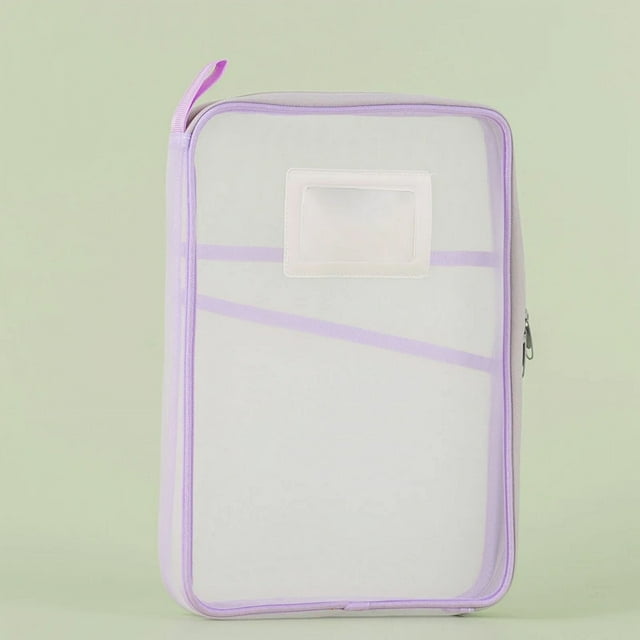 Bolsa de almacenamiento de papelería A4, bolsa de malla de doble capa con cremallera, carpetas organizadoras de gran capacidad, suministros escolares y de oficina, bolsa estacionaria