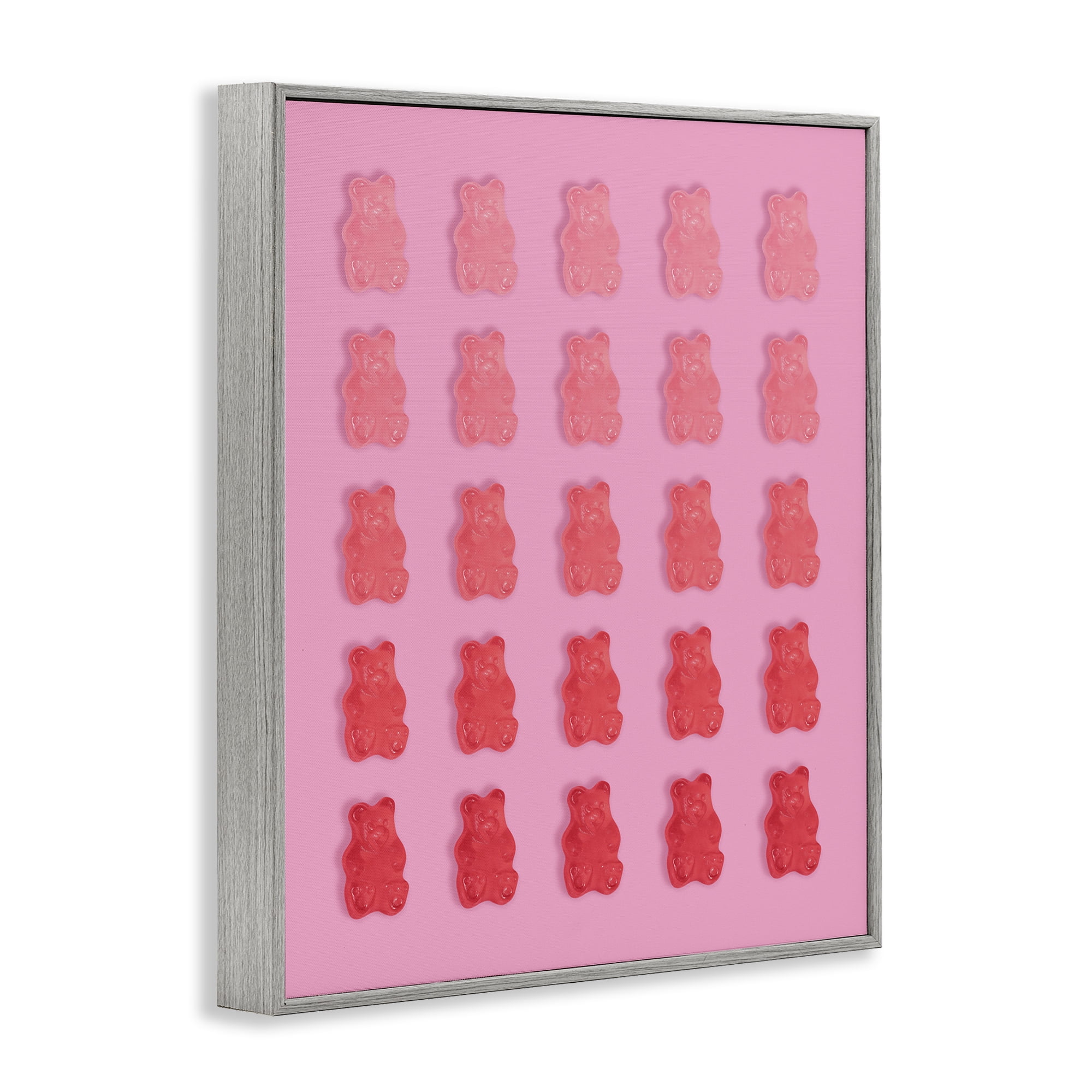 Stupell Industries Pink & Red Bear Gradient Gray Framed Giclee Art, design by LISH Creative
