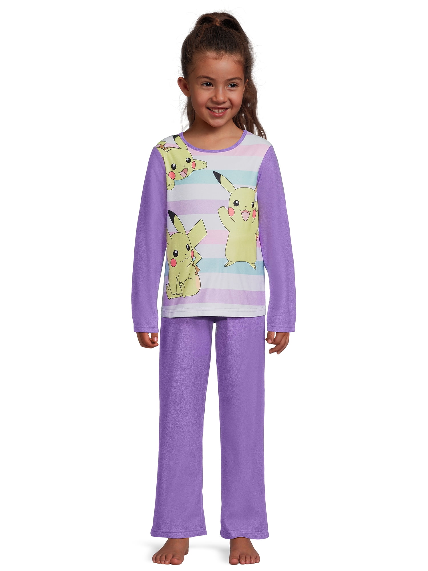 Girls Licensed Character Long Sleeve Top and Pants Sleep Set,  2-Piece, Sizes 4-12